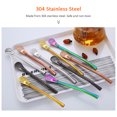 thumbnail image 3 of Amdohai Stainless Steel Straw Spoon Reusable Drinking Spoon Straws Double Filter Flat Smooth Design Straws, 3 of 8