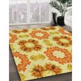 thumbnail image 3 of Ahgly Company Tapis d'Intérieur Ronds Transitionnels Lavables à la Machine, Orange Néon, 7 Pieds Rond, 3 of 7