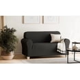 thumbnail image 1 of SmartFit Pixel Soft Stretch Loveseat Slipcover, 1-Piece, Black, 1 of 9