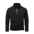 thumbnail image 1 of Ediodpoh Chandail à Col Roulé pour Homme, Chaud, Automne et Hiver, Double, avec Fermeture Éclair Colorée, Manteau, Chandails pour Homme, Noir, G, 1 of 5