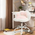 thumbnail image 1 of AKDSteel Vanity Chair With Cat Back, 360° Swivel Height-Adjustable Armless Office Chair With Wheels And Plush Cushion, 1 of 9