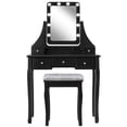 thumbnail image 5 of Patiojoy Detachable Vanity Table Set Makeup Table with Mirror &Cushioned Stool Balck, 5 of 5