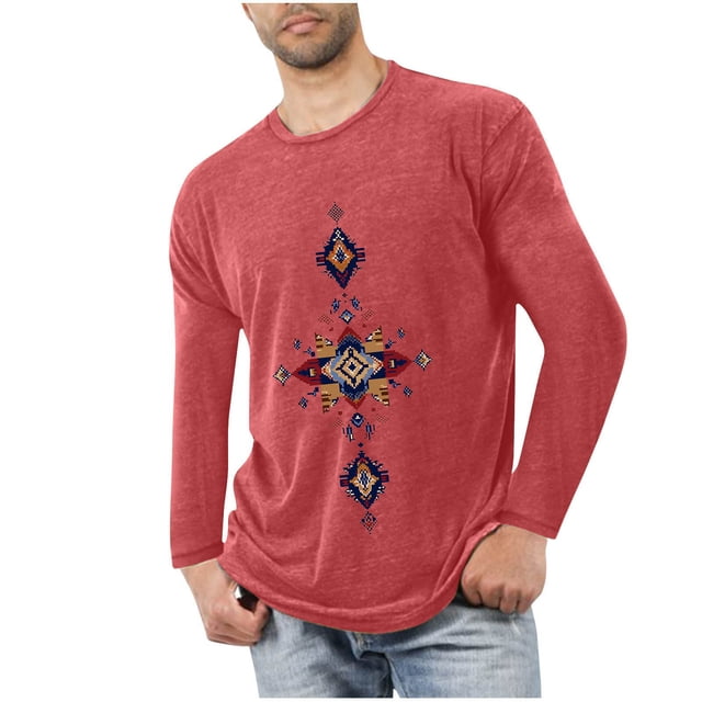 Styesk Chemises pour Hommes Hommes Sports Mise en Forme Maison Noël Pyjama Imprimé T-shirt Manches Longues Col Rond