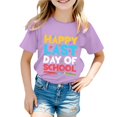 thumbnail image 1 of LUOGENLI T-Shirt pour Filles T-Shirt Imprimé à Col Rond à Manches Courtes pour Garçons et Filles Chemises pour Filles Denim Grande Taille Violet 12-13 Ans, 1 of 4