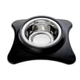 thumbnail image 4 of IH Casa Decor Bold Pet Pet En Acier Inoxydable Avec Support Noir - Ensemble De 2, 4 of 4