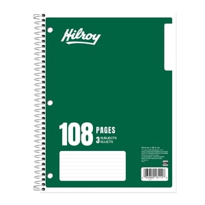 Hilroy® 3 Subject 108pg Notebook, Green