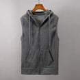 thumbnail image 4 of Mode Hommes Gilet Sans Manches à Capuche Veste Slim Blouse Hauts Chemise, 4 of 4
