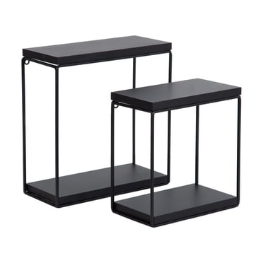 Ensemble d'étagères murales flottantes en MDF et métal Boxton Hometrends, ensemble de 2