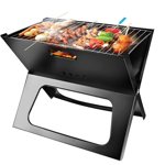 Grill de charbon, pliable pour économiser de l'espace BBQ Barbecue Grill, Grande Grille et Capacité de Surface Grill pour le Camping, Voyage, Jardin, Extérieur