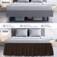 thumbnail image 3 of PiccoCasa Polyester Brushed Bed Skirt with Elastic Dust Ruffles 16" Drop, Twin Dark Brown, 3 of 9