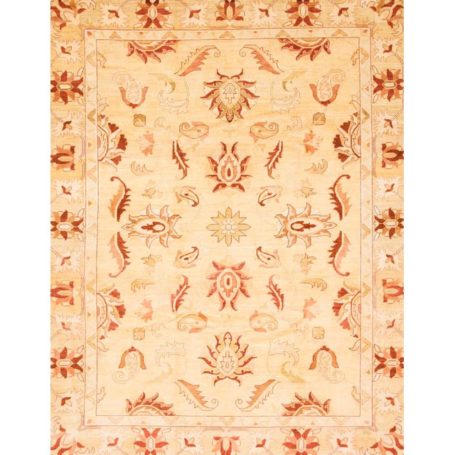 Ahgly Company Tapis d'Intérieur Rectangle Abstrait Orange Zone Orientale, 8' x 12'