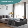 thumbnail image 3 of Banc Ottoman Pliant de 43 Pouces avec Rangement, Coffre Repose-Pieds Tabouret, Noir, 3 of 7