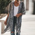 thumbnail image 4 of Nouveaux Hauts pour Femmes 2023 Grande Taille Mode Décontractée Couleur Unie Bouton Imprimé Manches Longues Col Rond Hauts Chemise Manches Longues pour Femmes, 4 of 9