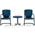 thumbnail image 3 of Crosley Furniture Ridgeland Ensemble de Conversation pour Patio en Métal Rond de 22 Po, 3 Pcs, Bleu Marine, 3 of 7