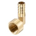 thumbnail image 1 of Unique Bargains 14mm Barbed x G1/2 Female Thread Brass Hose Barb Fitting Elbow, 1 of 6