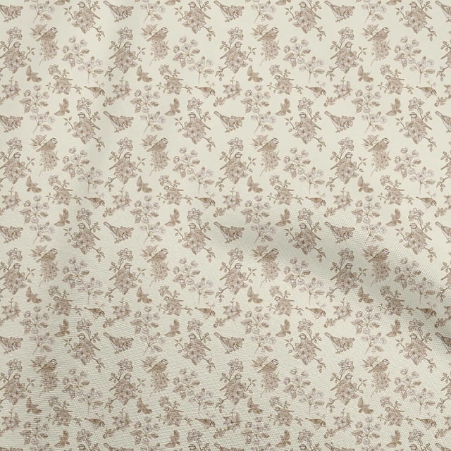 oneOone Polyester Spandex Pale Yellow Fabric Bird & Sewing Craft Projects Fabric Prints By Yard 56 Inch Wide