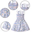 thumbnail image 2 of Qudderr Robe à Bretelles Spaghetti pour Bébé Fille Sans Manches Été Décontractée Robe d'Été Imprimée en Coton pour 1-5 Ans, 2 of 8