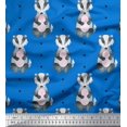 thumbnail image 1 of Soimoi Blue polyester Crepe Fabric Dots & Raccoon Animal Print Fabric by Yard 42 Inch Wide, 1 of 3