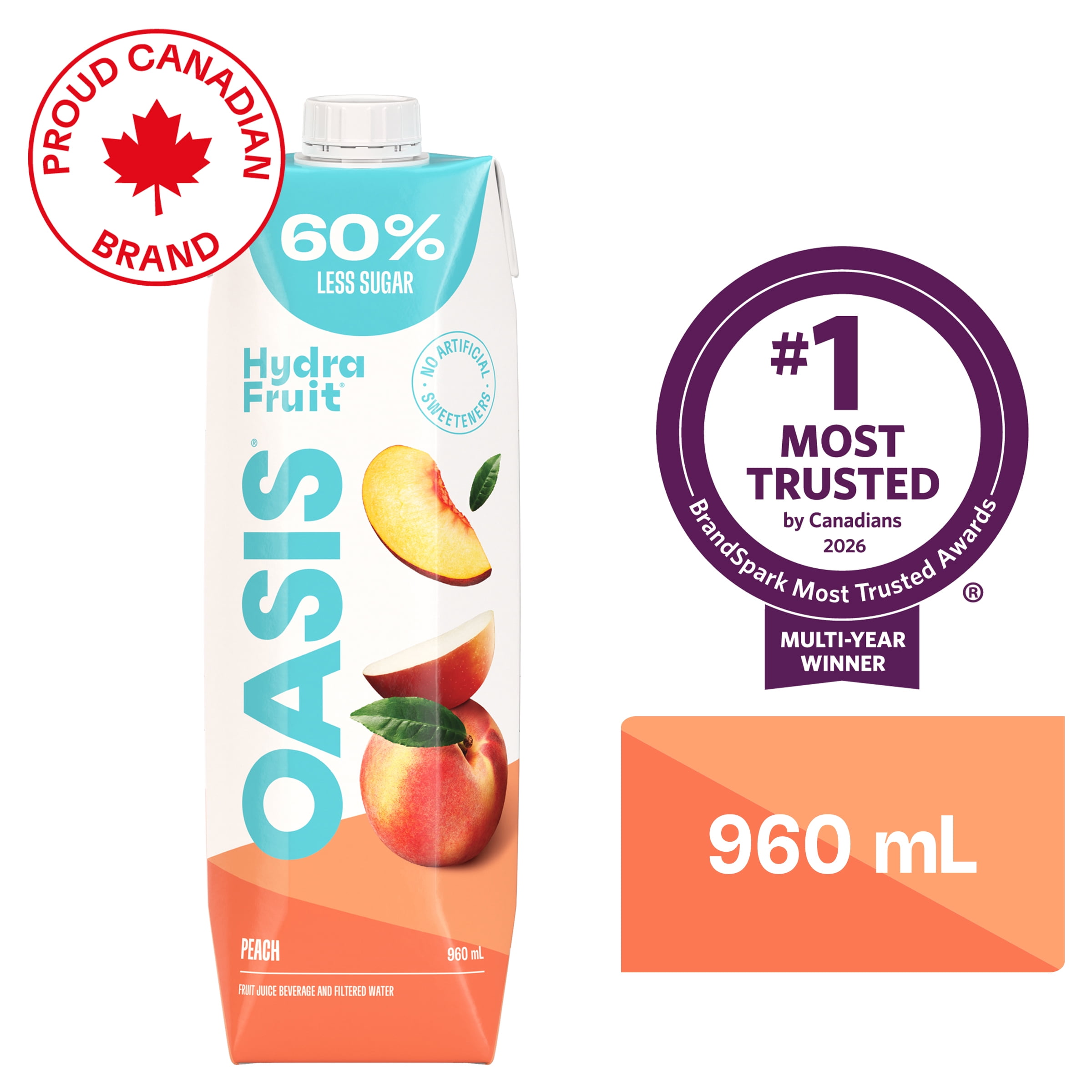 Oasis HydraFruit Peach Beverage 960 ml