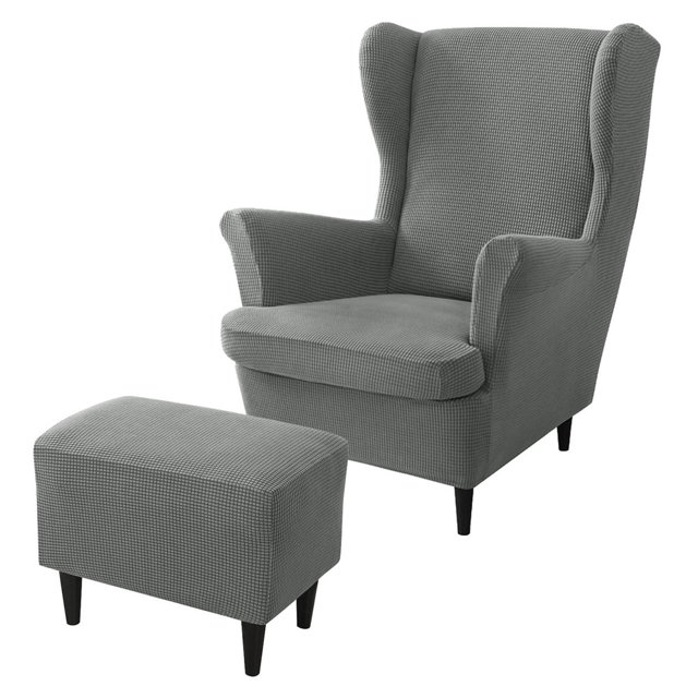 CHOK 2024 Wing Chair Slipcover Chair Covers For Wingback Chairs Stretch Sofa Cover Furniture Protector Couch Soft With Elastic Bottom-Pink-Chair Cover