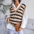 thumbnail image 1 of Ruimatai Mode Gilet Tricoté Ajouré Décontracté à Col en V pour Femme Gilet, 1 of 3