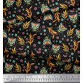 thumbnail image 2 of Soimoi Georgette Viscose Fabric Leaves,Floral & Housefly Insects Decor Fabric Printed Yard 42 Inch Wide, 2 of 3
