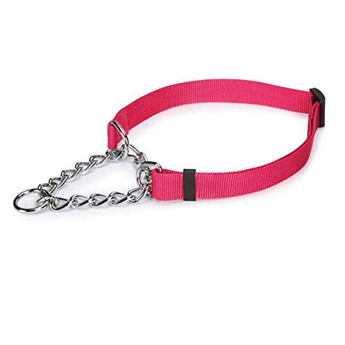 MPP Chain Martingale Dog Collar Choke Style Safety Control Training Pick Color & Size (Raspberry 22" - 34")