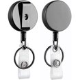 thumbnail image 1 of Enrouleur de Badge Rétractable avec Fermoir à Griffes et Pince pour Porte-Cartes d'Identité (Lot de 2), 1 of 5