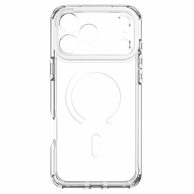 Avana Étui MagSafe transparent pour iPhone 17 Pro Max, Étui Protecteur transparent Fabriqué à Partir de Matériaux 100 % Recyclés avec des surfaces Antimicrobiennes et Auto-Cicatrisantes Anti-Rayures, protection contre les Chutes de 10 Pi, Découpes Précises de l'Appareil Photo et Compatibilité MagSafe avec un design à Aimant Circulaire.