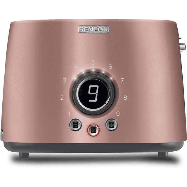Sencor STS-6055RS 2-Slice Premium Metallic Toaster with Digital Button and Toaster Rack (Rose)