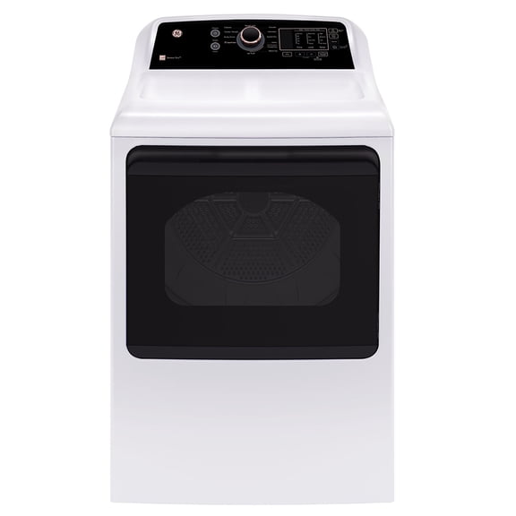 GE Séchoir Électrique à Chargement par le Dessus de 7,4 Pi3 Blanc et Or Rose - GTD69EBPYWR