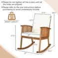 thumbnail image 2 of Gymax Patio Wooden Rocking Chair Lawn Garden Outdoor w/ Armrest Cushion, 2 of 8
