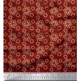 thumbnail image 1 of Soimoi Red Poly Georgette Fabric Artistic Floral Printed Fabric 1 Yard 52 Inch Wide, 1 of 5