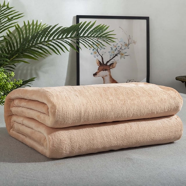 Solid Color Double Sided Flannel Blanket for All Seasons - Soft Lightweight Breathable Office Nap and Summer Conditioning - Versatile Home Camping Sofa Decor