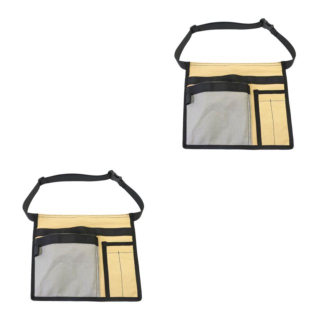 relayinert Waterproof Tool Apron Pouch For Heavy Duty And Tear Resistant Portable gray+khaki 2Set