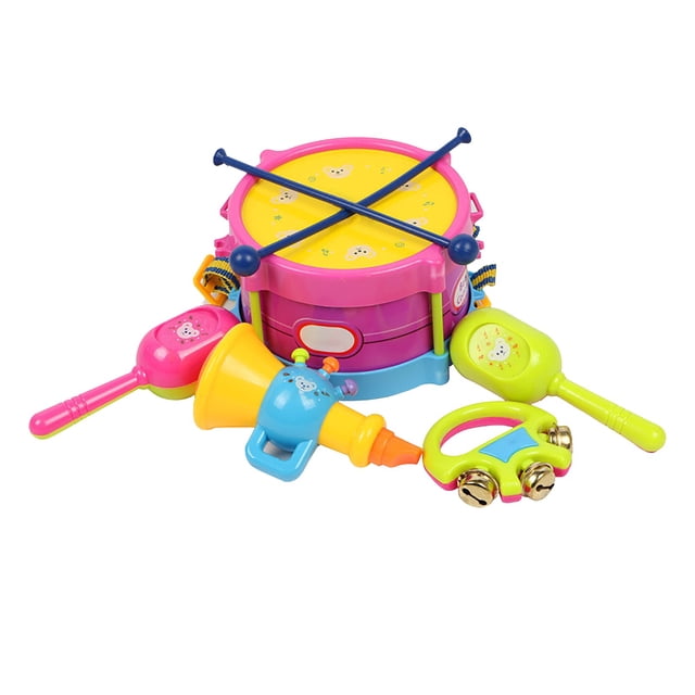 MVRLSH Under 10$ 5pcs Kids Roll Drum Musical Instruments Band Kit Children Toy