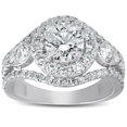 thumbnail image 1 of 2 ct Halo Diamant Multi Rangée Bague de Fiançailles Or Blanc 14 Ct, 1 of 2