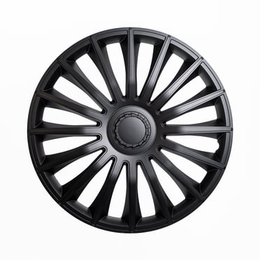 Alpena Austin Black Wheel Covers – Set of 4, European-Made Hubcaps – 15-Inch Universal Fit