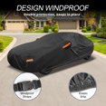 thumbnail image 4 of Unique Bargains Car Cover 210D-PU Oxford Outdoor Full Car Cover All Weather Waterproof Windproof Sun Protection with Driver Door Zipper Black for Kia Rio Sedan, 4 of 8