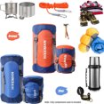 thumbnail image 3 of AIGIA Sac de Compression Nylon Sac de Compression Sac de Compression Sac de Couchage Sac de Rangement Sacs de Sport avec Rabat Anti-Poussière pour Sac à Dos, Randonnée, Camping, Voyage Bleu/orange, 3 of 11