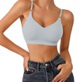 thumbnail image 1 of Kcodviy Womens Comfort Lightly Lined Compression Bra Seamless Wireless Triangle Bralette Womens Bras Front Closure Bra, 1 of 4