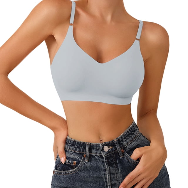 Kcodviy Womens Comfort Lightly Lined Compression Bra Seamless Wireless Triangle Bralette Womens Bras Front Closure Bra