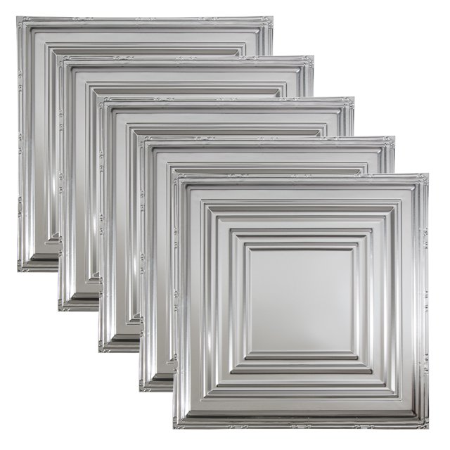 Great Lakes Tin Detroit Clear 2ft x 2ft Nail Up Ceiling Tiles (5 Pack)