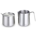 thumbnail image 1 of Easyworkz Stainless Steel 304 Creamer and Sugar Bowl with Spoon Coffee Serving Set Brushed Silver, 1 of 6