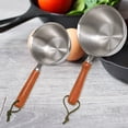 thumbnail image 3 of Casserole en Acier Inoxydable Premium avec Poignée en Bois Massif Durable, Répartition Uniforme de la Chaleur, Facile à Nettoyer, Couleur Café Résistante aux Taches (Peut Varier selon le Moniteur), 3 of 8