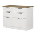 thumbnail image 2 of South Shore Toscano 6-Drawer Kitchen Island, in White and Maple Nutmeg, 2 of 16
