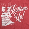 thumbnail image 2 of T-shirt pour Hommes « Bottoms Up » Drôle de Noël Père Noël Cheminée Graphique Nouveauté (Rouge Chiné - Bottoms Up) - 3TG, 2 of 3