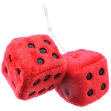 Dice Car Hanging Ornaments Couple Fuzzy Plush Dice Pendant Rear View Mirror Accessories