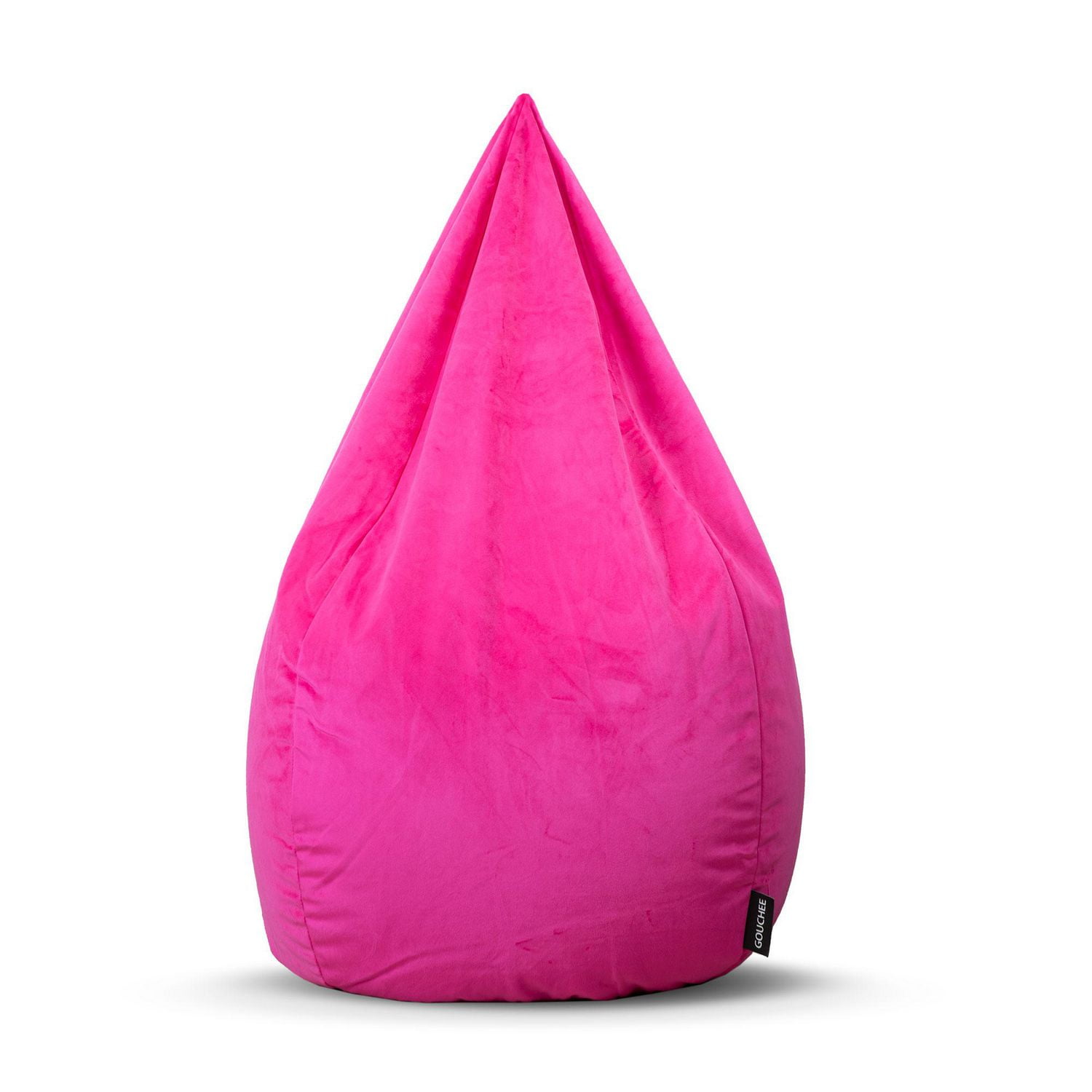 Fauteuil poire Gouchee Home Sambre rose – Tissu polyester velours doux avec rembourrage en billes de polystyrène, adapté aux adultes et aux adolescents, siège léger et portable pour dortoir ou salon