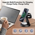 thumbnail image 4 of 3 in 1 Wireless Charging Station, 2026 Upgraded Fast Desk Charger Station for iPhone 16 15 14 13 12 Pro Max Plus, Charger Stand for Apple Watch 10 9 8 7 6 5 4 3 2 SE, Airpods 4 3 2 Pro, Black, 4 of 8